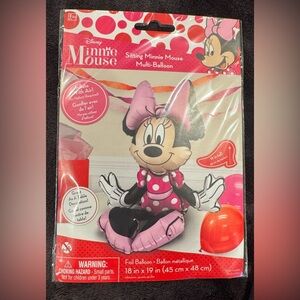 (2) 18” Disney Minnie Mouse Sitting Balloon - Pink and Black
